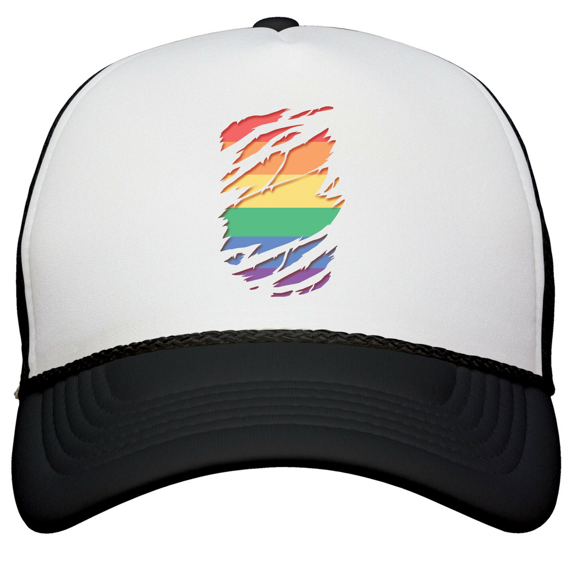 Ripped Shirt: Gay Pride Snapback Trucker Hat